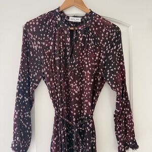 Bella Dahl Mocha & White Spot-Print Peasant Midi Dress